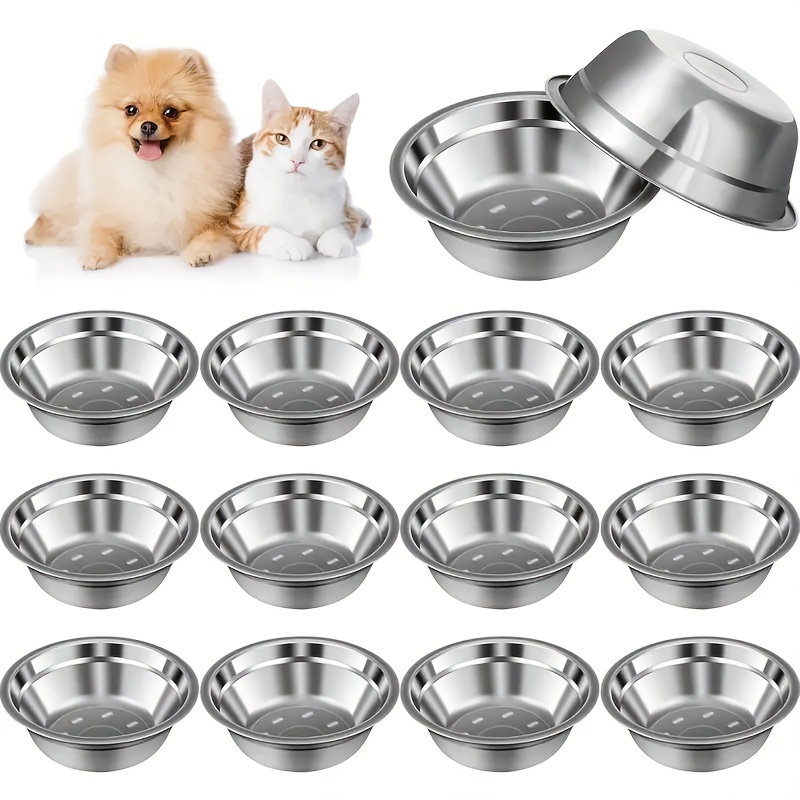 

5pcs Stainless Steel Pet Bowls - 5oz Elevated Feeding & Water Dishes For Dogs And Cats, Ideal For Cage Use, Food And Water Plates