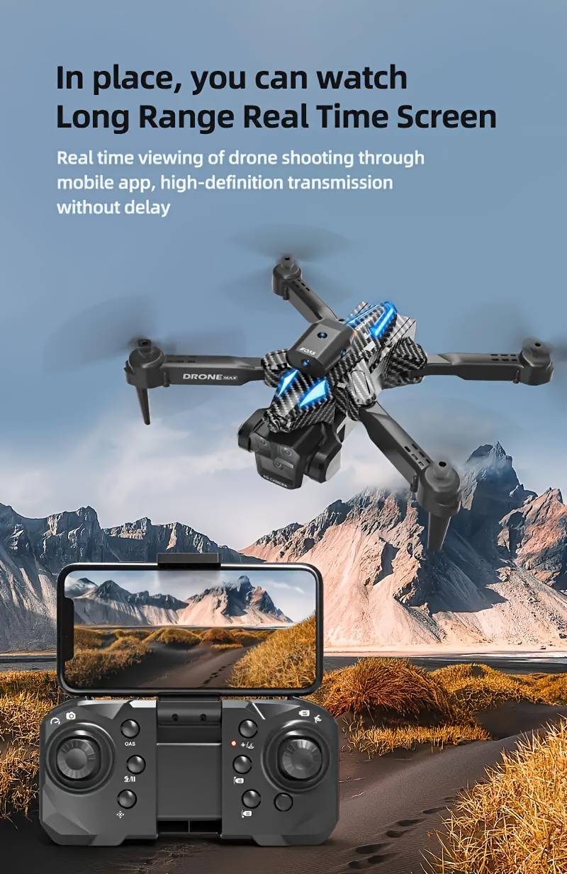 remote control aircraft with special design three cameras 360 infrared obstacle avoidance optical flow hover electronic lens and stunt rolling capabilities details 2