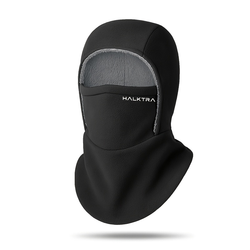 TEMU Halktra Winter Warm Pullover Hat, Neck Gaiter Mask -one Thick Material, Fitted Style, Windproof, Suitable For Winter Riding, Running, Skiing,