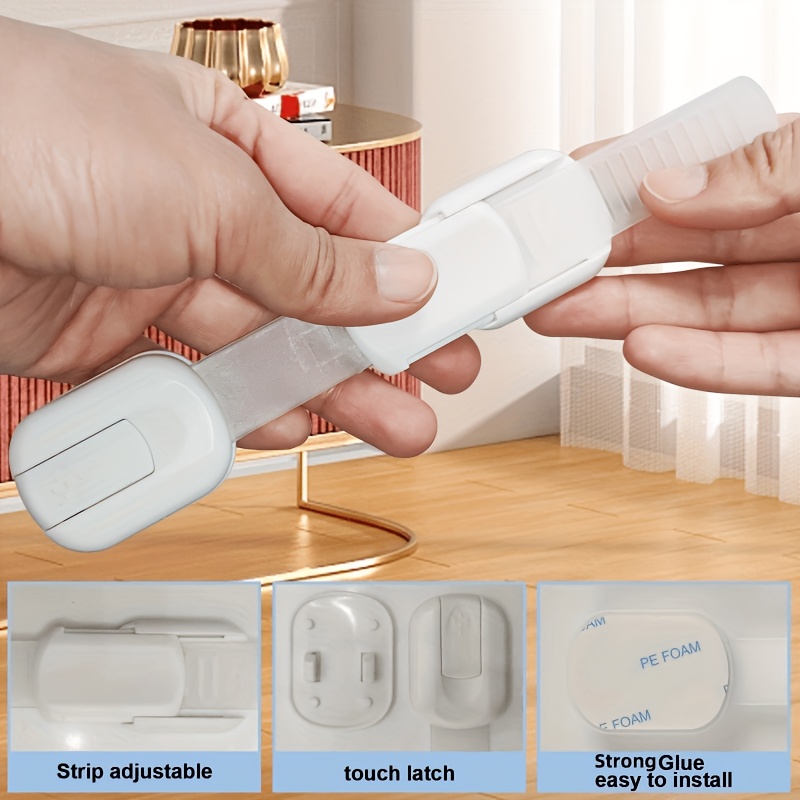 Child Safety Lock Made of Plastic for Cabinets, Adjustable Multi-Purpose Drawer Lock, Designed to Protect Doors And Prevent Children from Getting Stuck