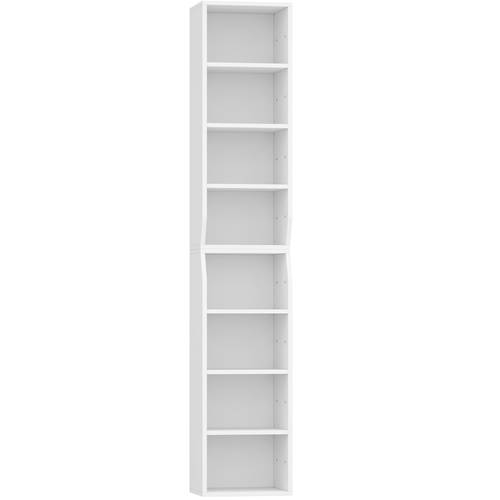 and high book storage unit featuring 8 levels adjustable shelves suitable for cds and displaying books ideal for living rooms home offices and bedrooms in utility racks