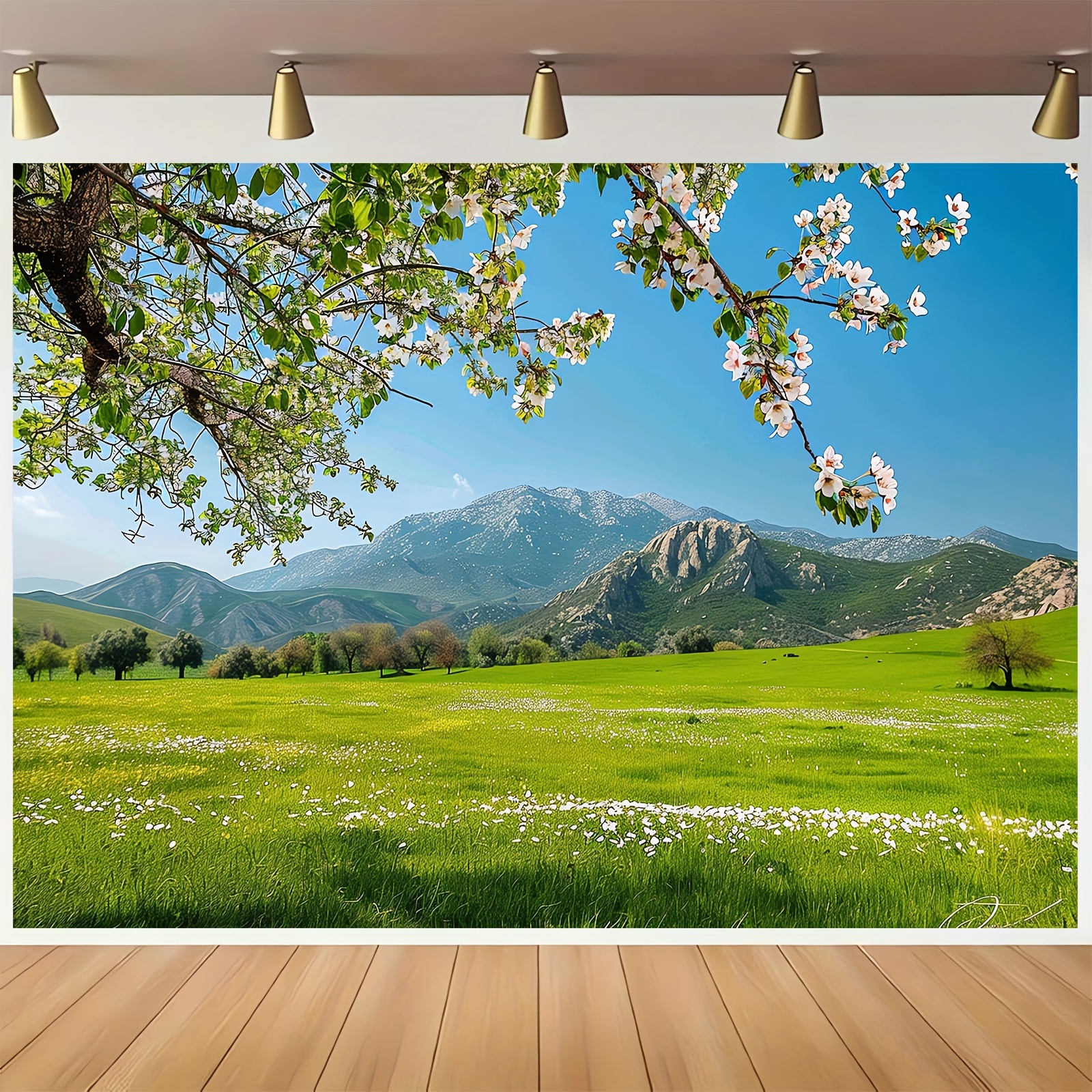 Spring Scenery Backdrop Polyester Banner General Use Outdoor - Temu