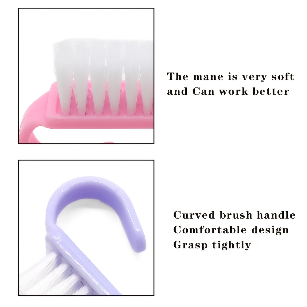 24pcs Nail Brush Set with Grip Handles for Cleaning