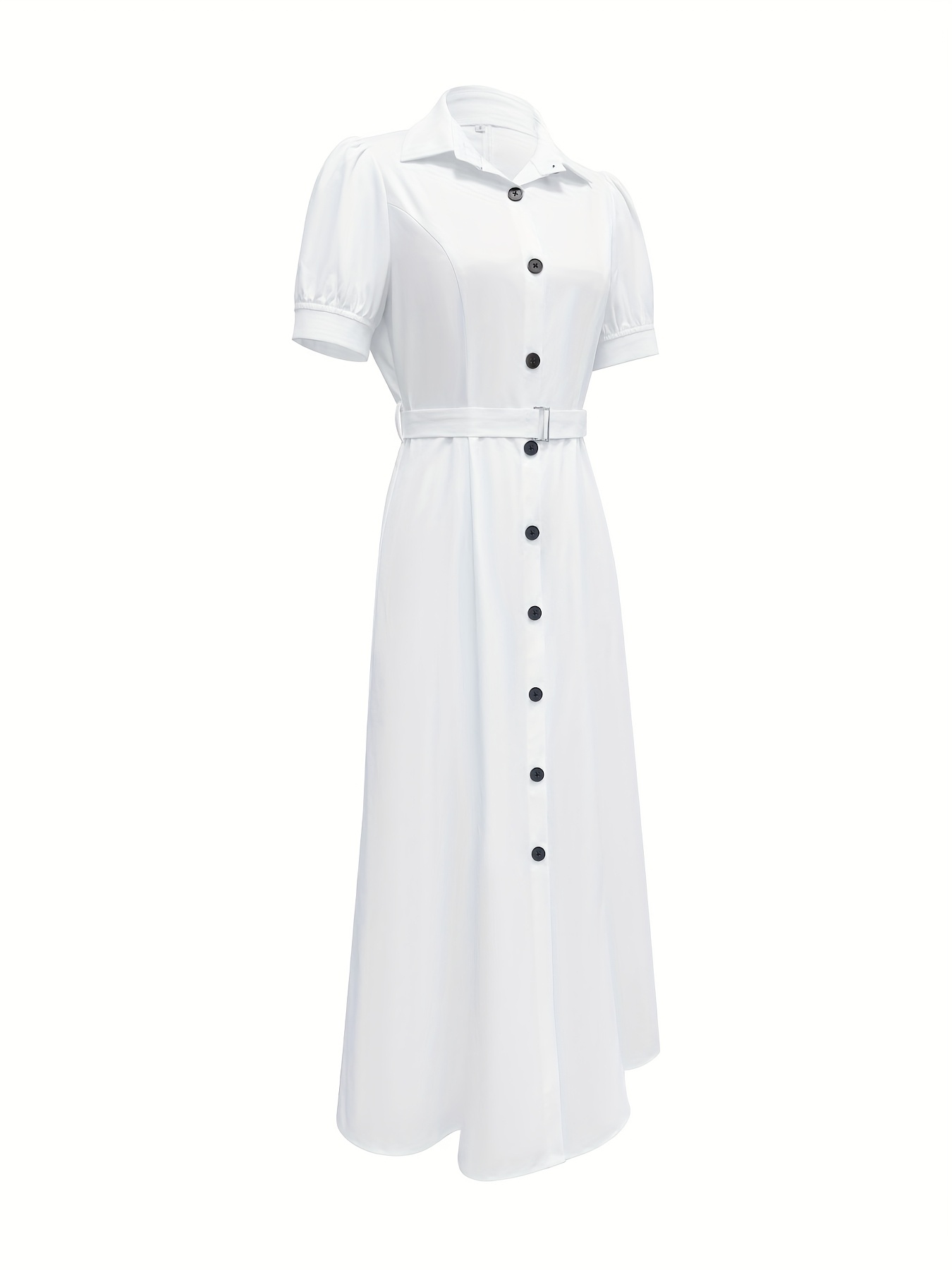 chinese dress ladies White Denim Button Front Mini Dress - All Dresses
