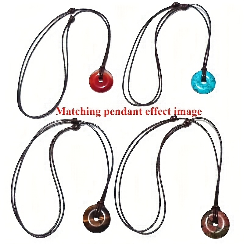 10pcs Adjustable Brown Wax Rope Necklaces, Versatile Gift