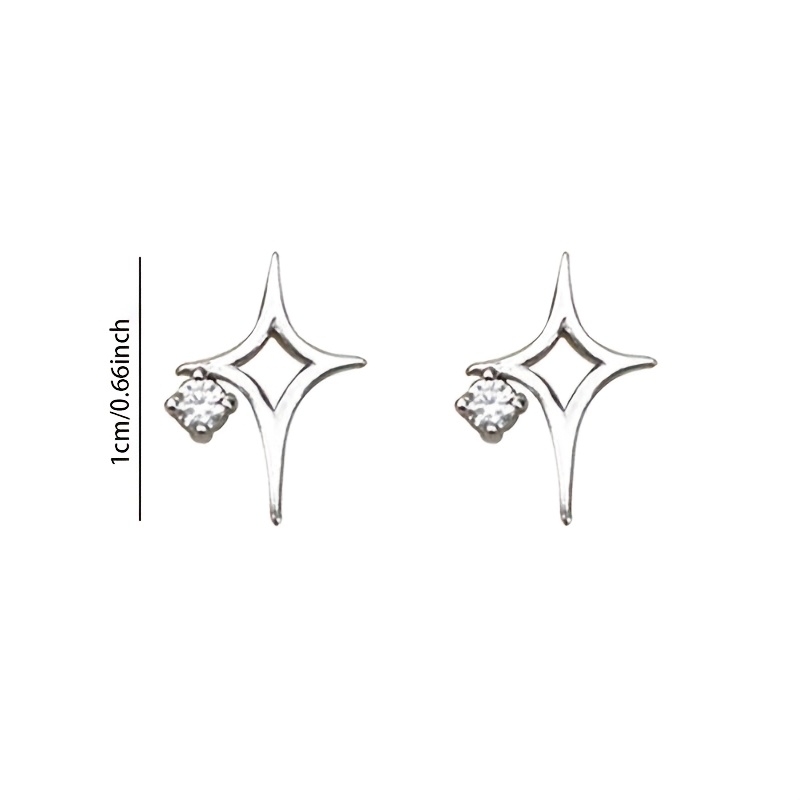 Women's 2pc Star Ray Stud Earrings with Synthetic Zirconia