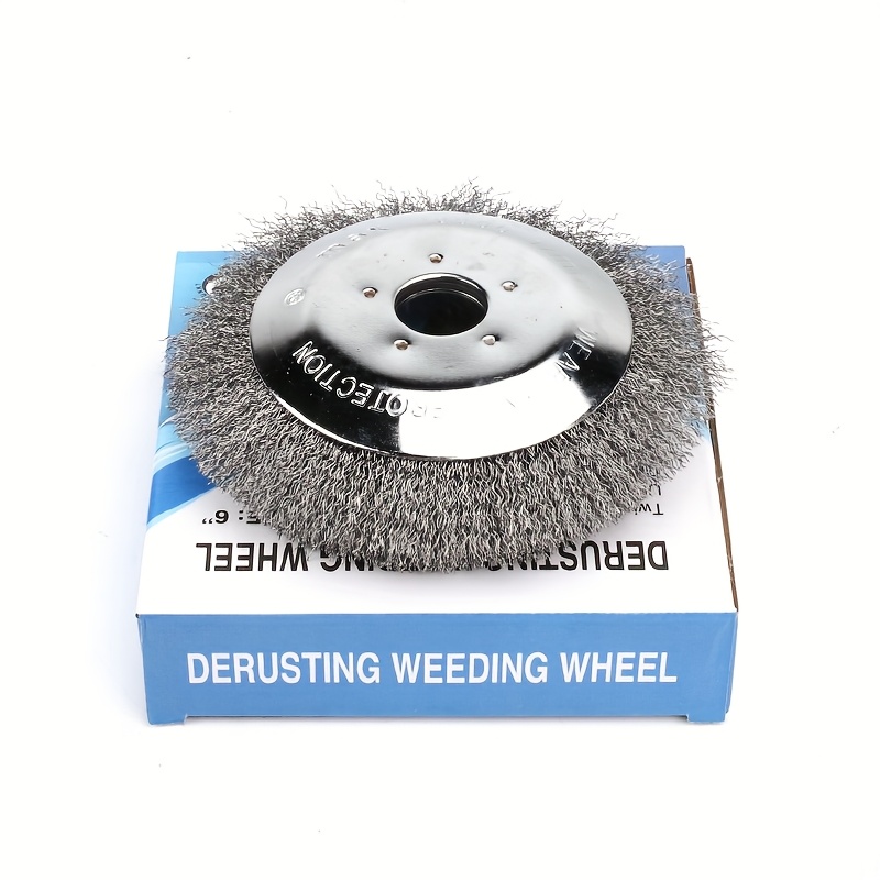Image of Lawn Mower Steel Wire Brush Head, Trimmer Replacement Part, 6/8 Inch Optional. Suitable For Garden Weeding, Rust Removal, Moss Cleaning. Compatible With Most Lawn Mowers, Trimmer Replacement Parts