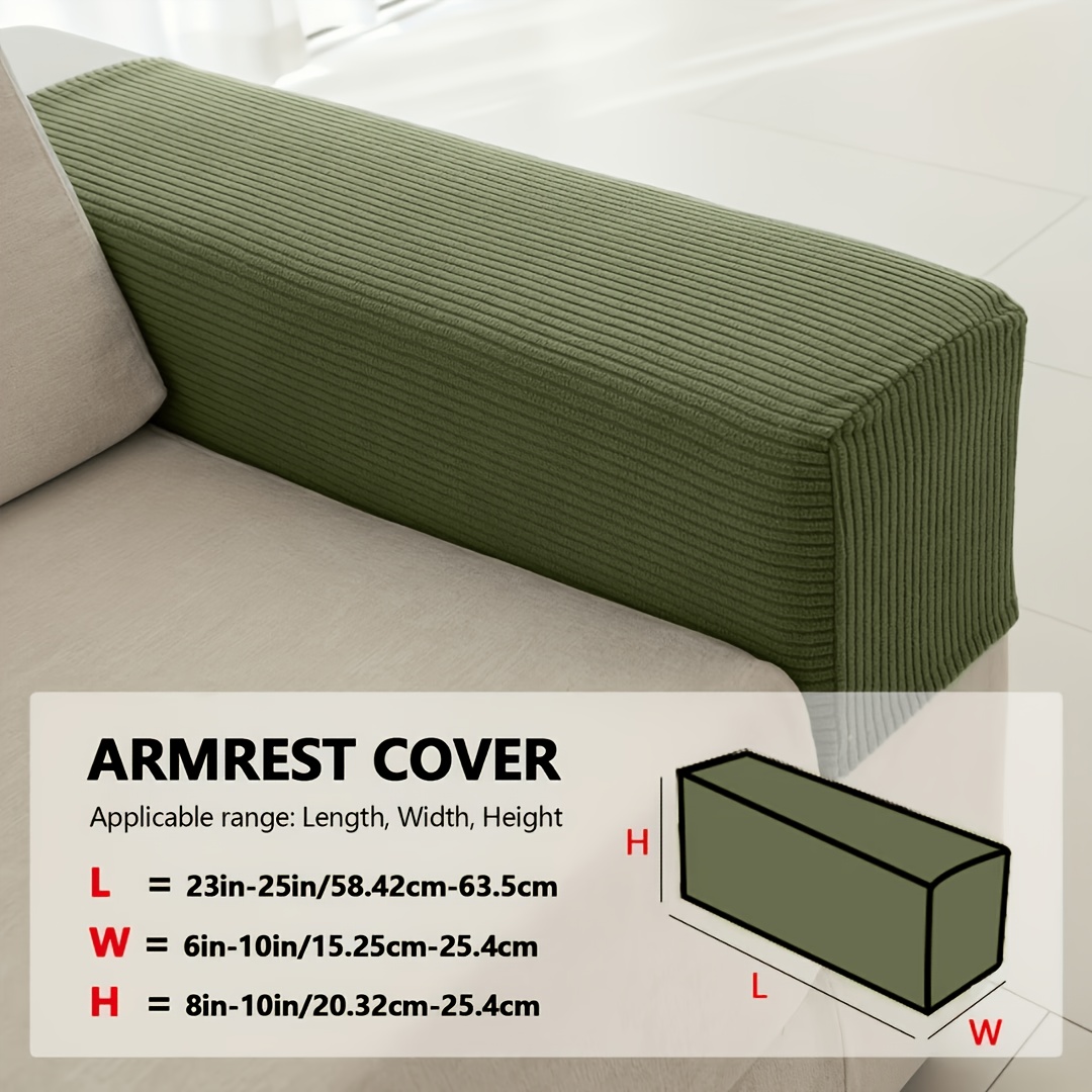 TEMU 2pcs Armrest Covers, Solid Color Stretch Sofa Covers, Highly Elastic And Non-deforming, Suitable For Single Sofa And Sectional Sofa Armrests,