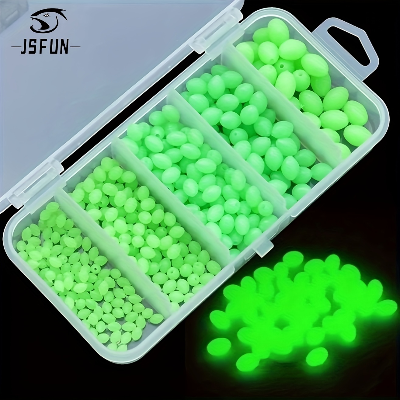 

375 -in-the-dark Fishing Beads Set, Spherical Float Pvc Material, Night Fishing Beads Assortment For Soft Baits, Rig Floats, Fishing Tackle Accessories - Ideal For Angling