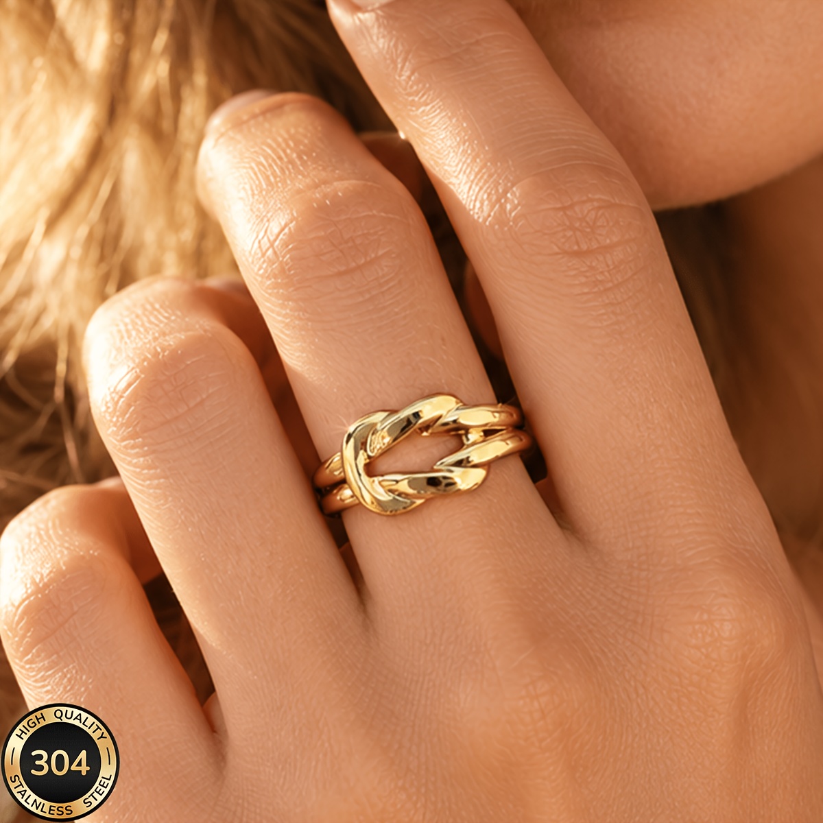 Women's 18K Golden Plated Open Ring, Daily Wear
