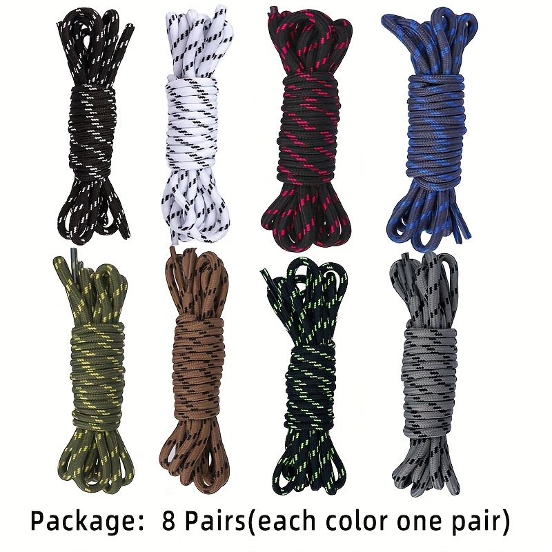 Image of 8 Pairs Round Shoelaces 100cm/120cm/140cm For Sneakers, Without Battery