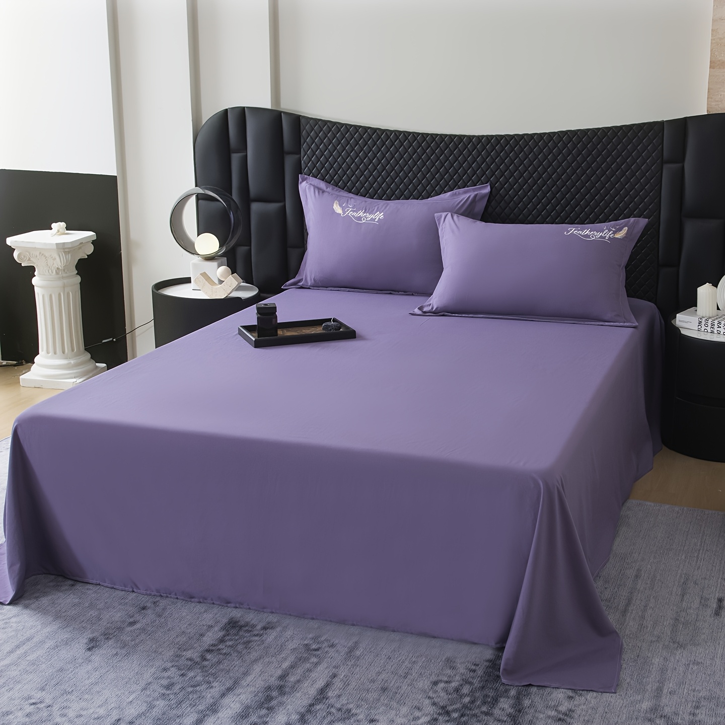 TEMU 1pc Solid Color Brushed Bed Sheet, Soft Fabric, Comfortable Feel, Easy And Gentle, Machine Washable, Pillowcase Not Included