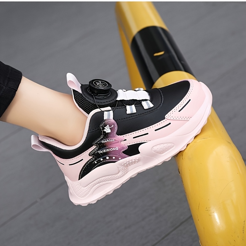 Image of Girls' Casual Sneakers, Cute Bear Lightweight Soft-sole Running Shoes, Student Sneakers
