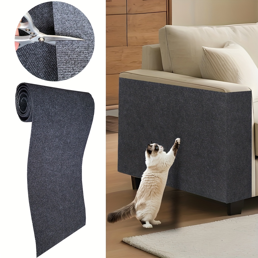 TEMU Self-adhesive Cat Scratching Mat Furniture Wall Replacement Scratch Pad Durable Polyester Modern Pet Accessory Cat Scratching Stickers For Home