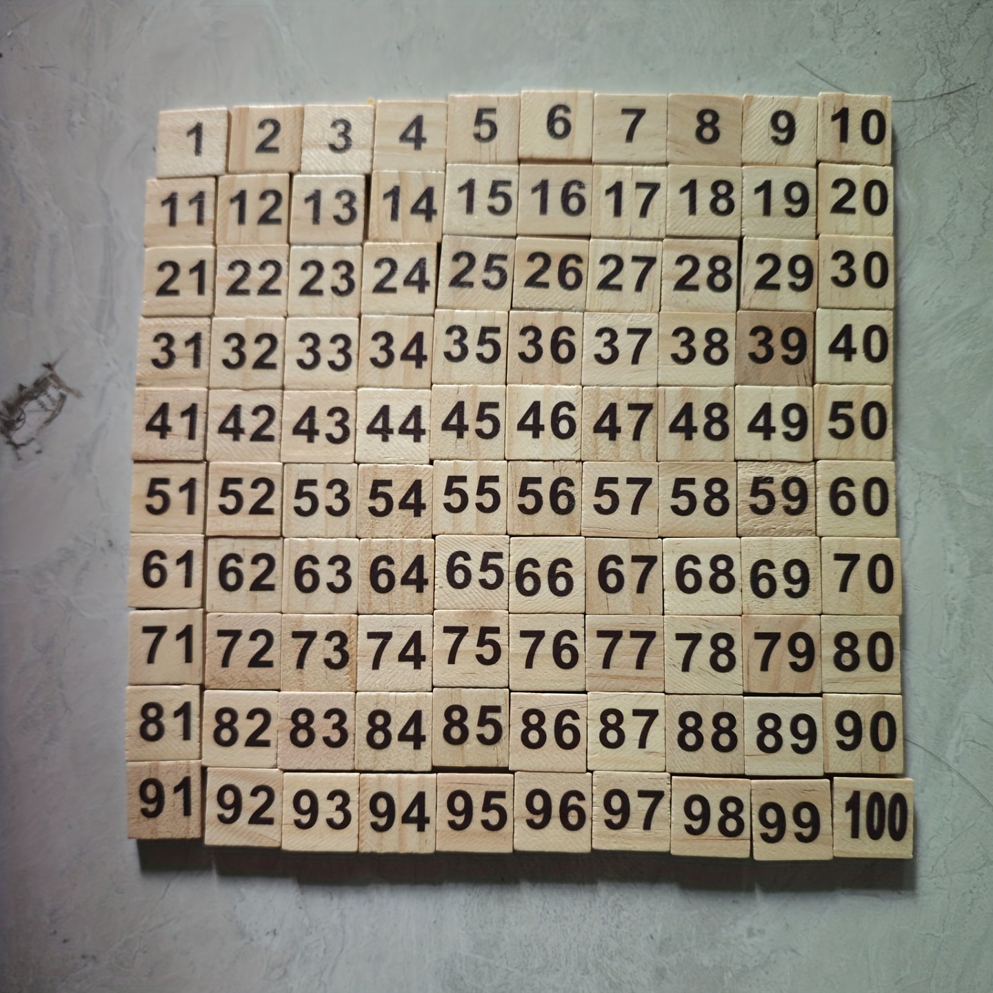Image of 100pcs 1-100 Number Wooden Puzzle Numbers Tiles Black Letters Cube Blocks Embellishment