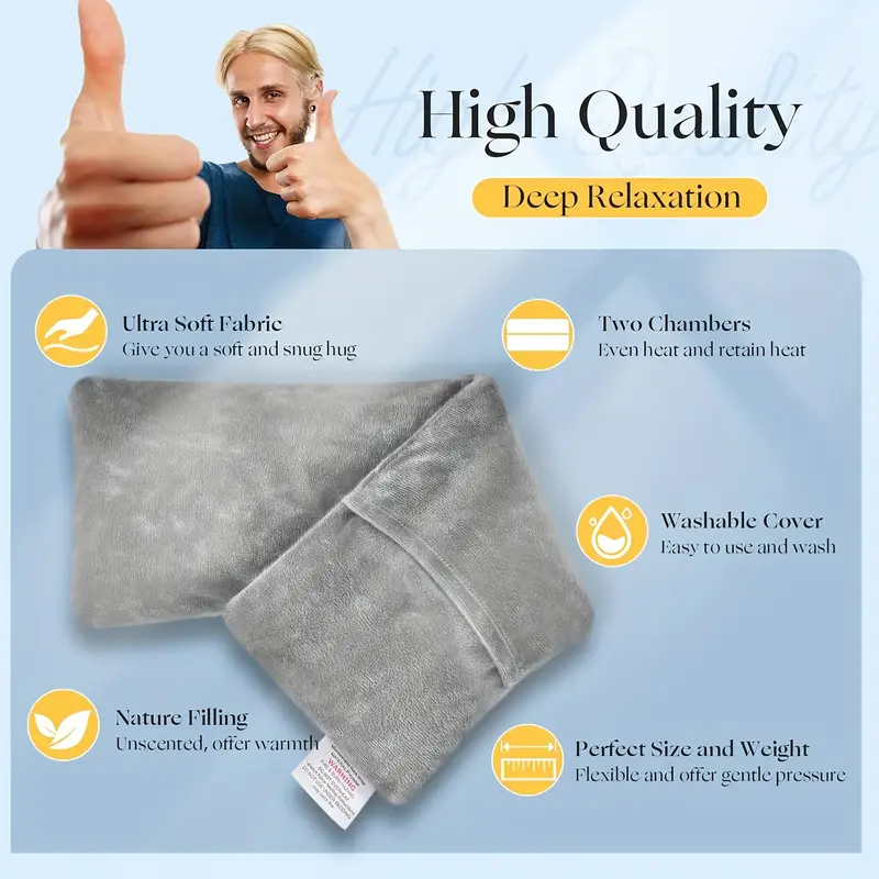 microwave heat pad with washable cover heat packs for relaxation wheat bags microwavable for in muscles joints cramps 44 13 5cm soft weighted neck warmer for hot cold compress Product details 7