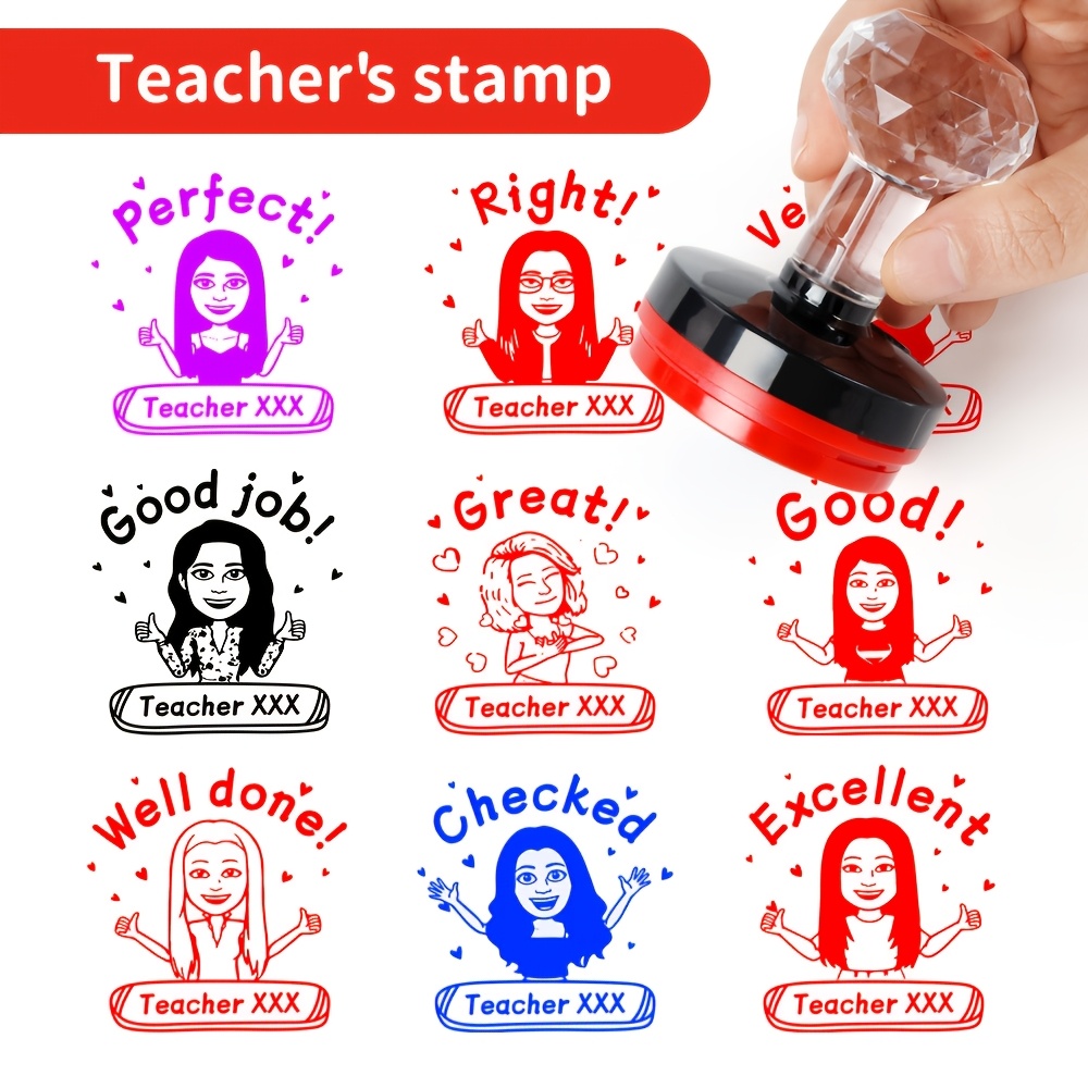 Timbri personalizzati con il * dell'insegnante - Timbri personalizzati per  la valutazione, timbri a ritratto, adatti per le * delle prestazioni  scolastiche, per la realizzazione di album di * * i ..., image size:1000x1000