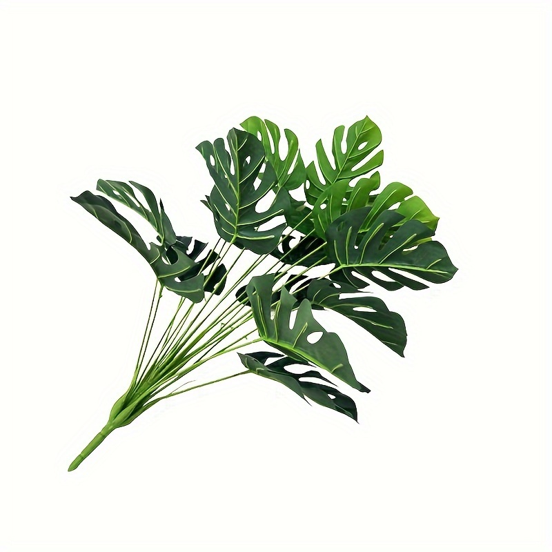 Paquete de 2 hojas de árboles artificiales, plantas tropicales, plantas de  fronda falsas, plantas artificiales, flores verdes para el hogar, cocina,  arreglos de fiesta, decoraciones de boda Ormromra CZJJ-HQ4