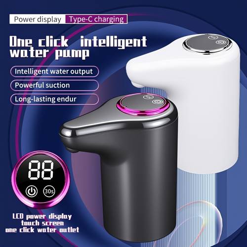 1 unit of a bottled water dispenser suitable for 2 3 4 5 gallon water bottles lcd power display portable usb charging electric water bottle pump ideal for homes kitchens living rooms offices and camping