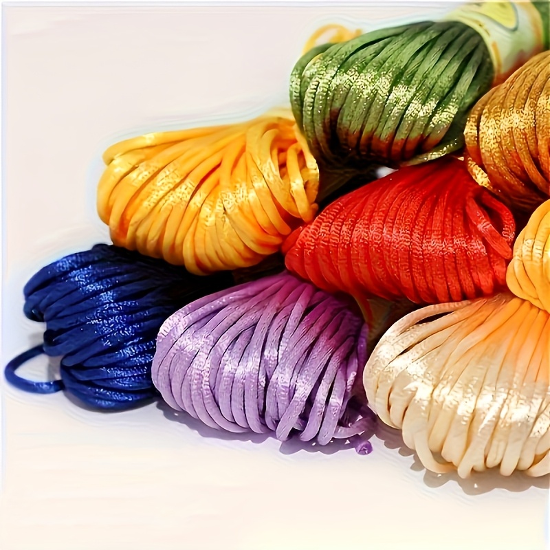 E-shop 10 Rollen, 1,5 mm breit, heller Perlenfaden und -schnur, zufällige Farben, nicht-elastischer Faden, 10 Meter pro Rolle - geeignet für Armbänder,