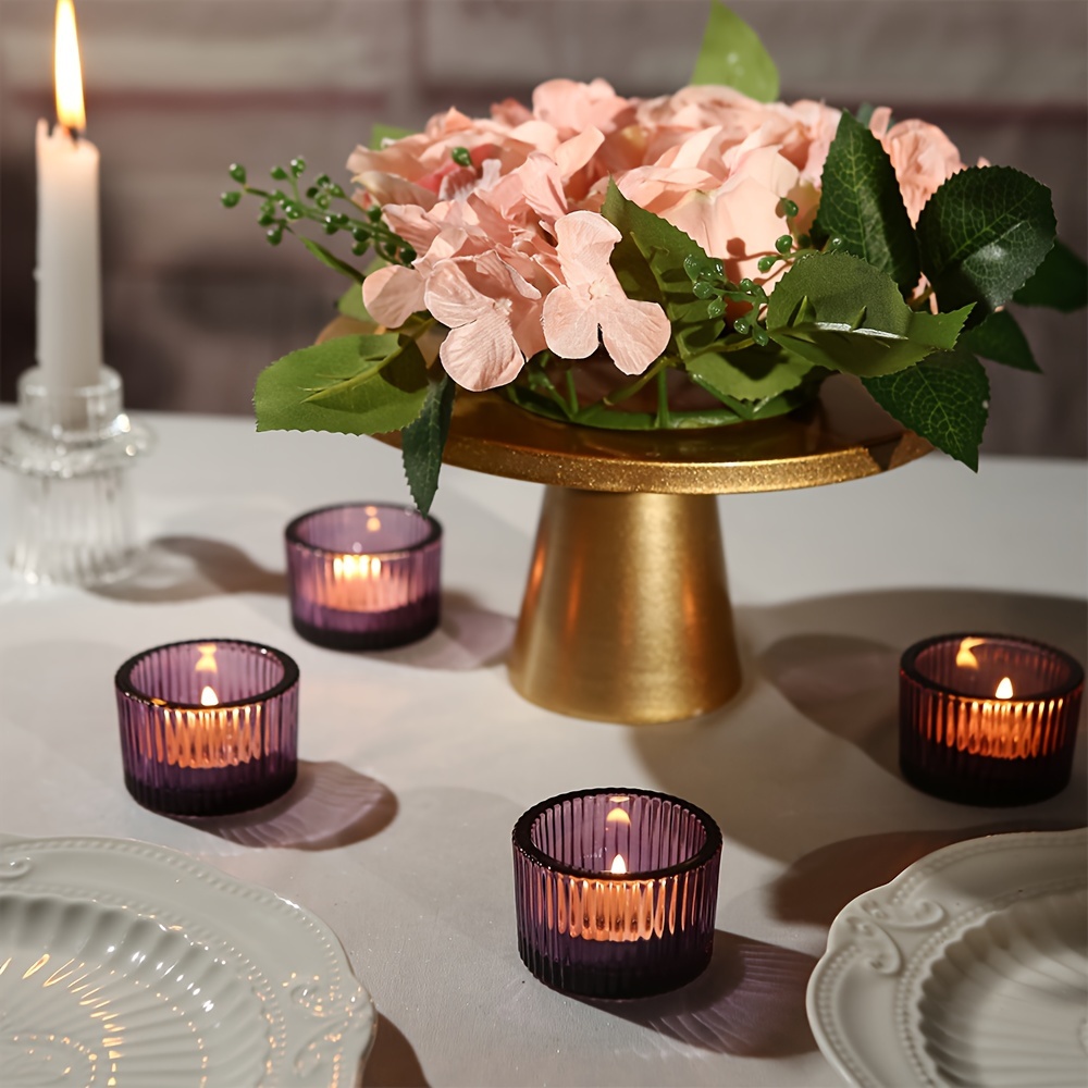 4 12pcs vertical stripe glass tealight candle holders small cute votive candle holder bulk for table centerpieces party wedding and home decor Temu United Kingdom