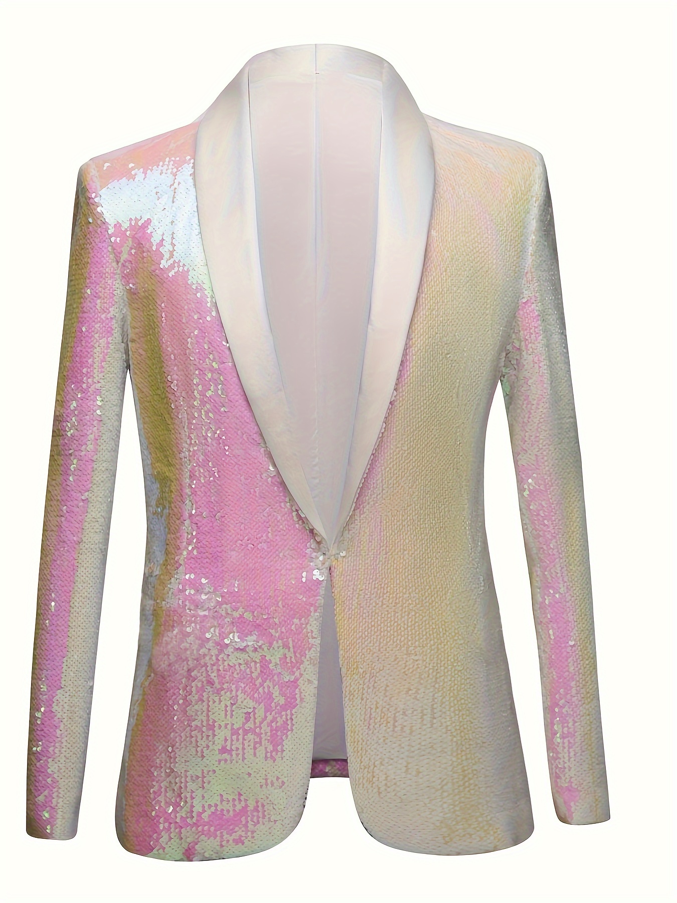 s Fashion Sequin Jacket Ombre Slim Fit Long Sleeve Outerwear For Night Club And Performance