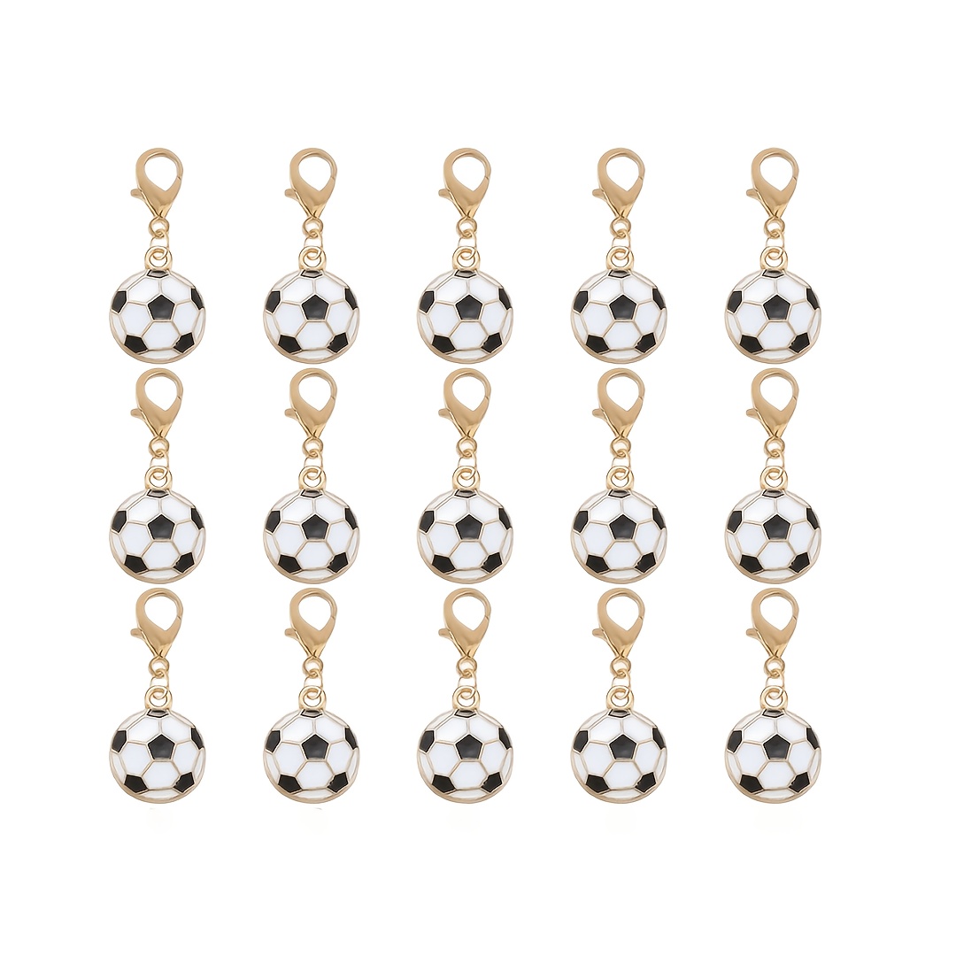 E-shop 15er-Pack Fußball-Schlüsselanhänger-Set für Portemonnaies, Zubehör, Schlüsselringe und als Geschenkidee