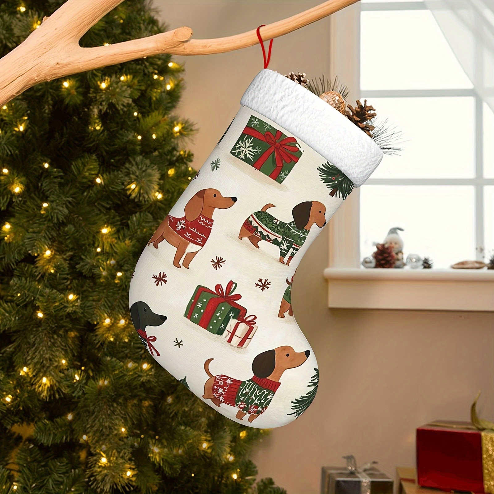 

1pc Polyester - Christmas , Decor Fireplace Hanging , No , For Christmas Decoration