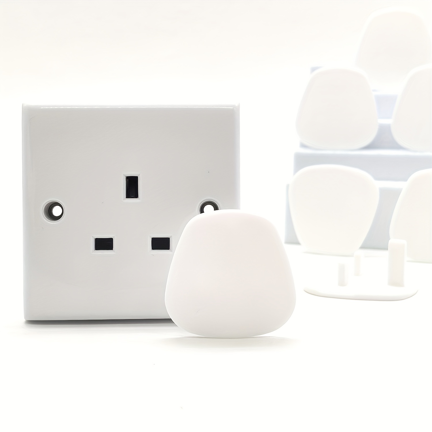 6/12pcs British Plug Socket Covers - Outlet Caps, Babyproofing Plug Protectors for, Plastic White British Sockets (Type), Easy Install for Kids Room & Outlet