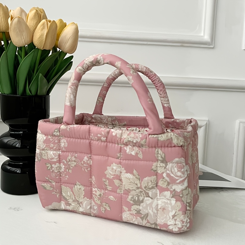 TEMU Panier de rangement portable pour sous-vêtements et articles divers, sac à main imprimé pour femmes, paniers d'étagère