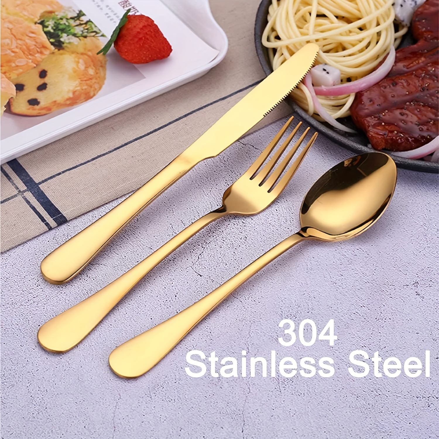 personalized stainless steel tableware set customized engraved names reusable tableware sets for   birthdays black and   silverware set suitable for home offices schools camping Product details 3