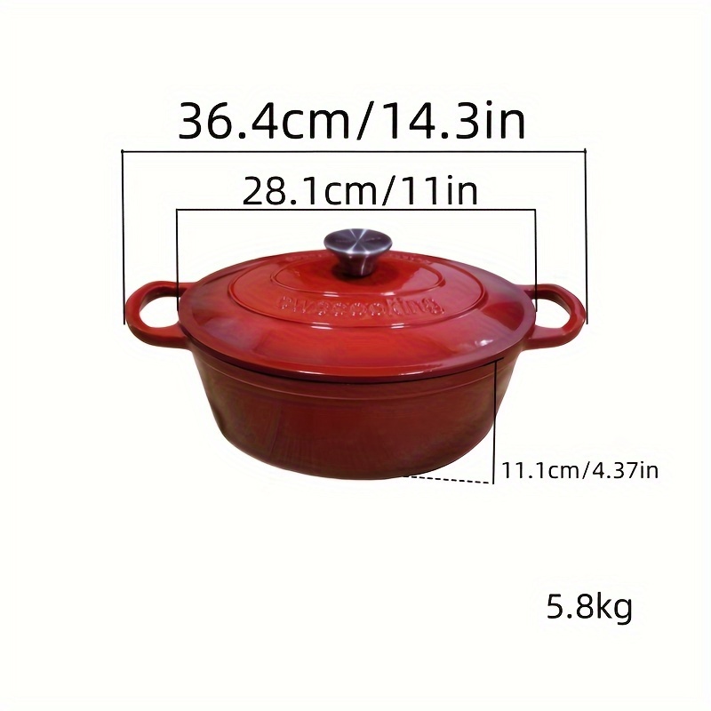 enamel dutch oven   multifunctional enamel oval pot for   stew and cooking compatible with induction gas and electric stovetops details 1