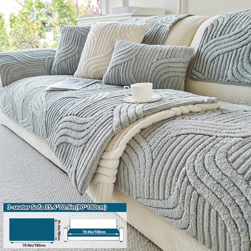 TEMU 1 pièce Housse de protection en peluche de style bohème, matelassée, antidérapante, toutes , entretien facile, lavable en machine, adaptée aux