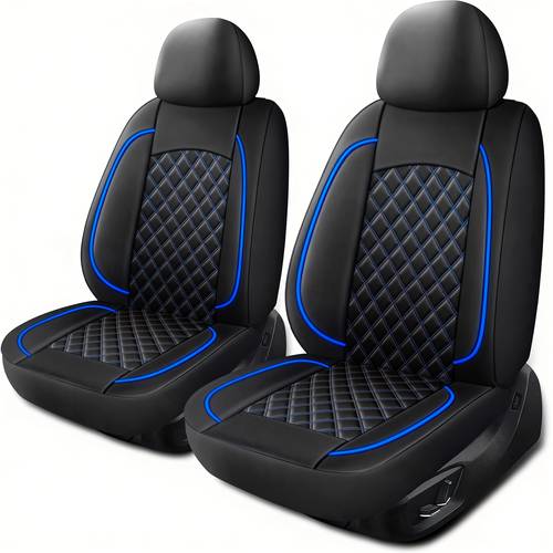 fit synthetic leather car seat covers suitable for all vehicles 2 seater compatible for all car quilted diamond lattice with soft foam cushioning durable wear resistant cover for original seat preservation