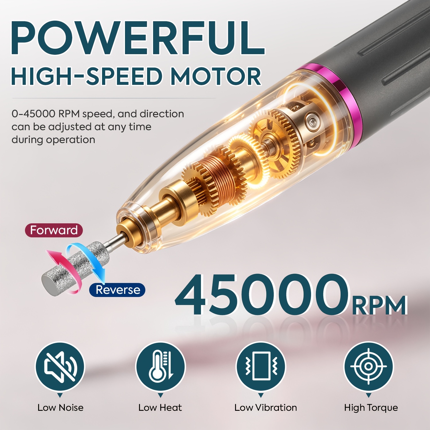 45000RPM Electric Nail Drill with LCD Display