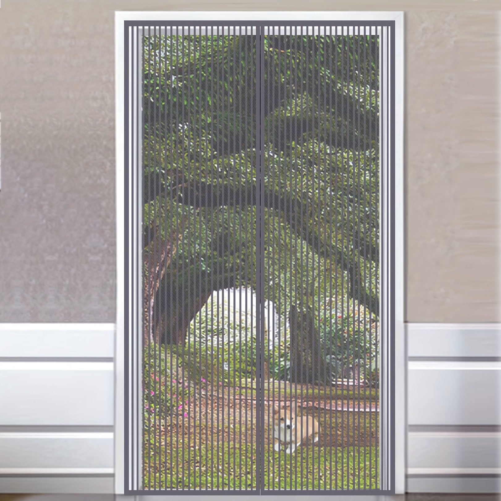 Magnet Fliegengitter Für Tür/Balkontür – 120x240 Cm, Selbstschließend, Ohne Bohren, Insektenschutz Weiß