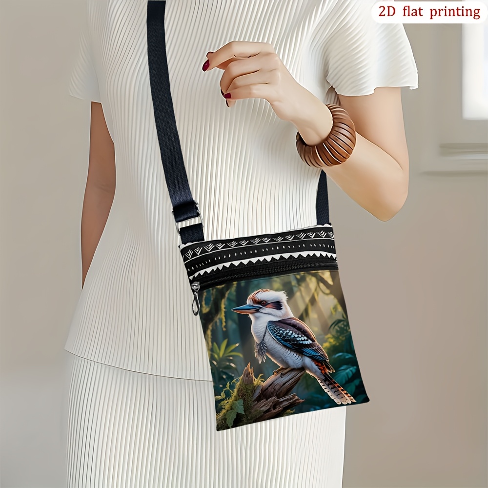 TEMU 1pc Print Crossbody Bag - Casual Adjustable Strap Small Shoulder Purse, Zipper Closure, Durable Suitable For Beach Trips, Daily Use, Parties,