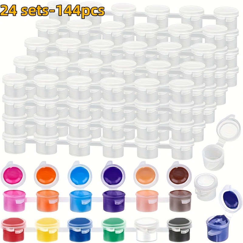 

72/144 Empty , 12/24 , Lid, To Empty 3ml/0.1oz), 6-compartment Box, Oil Mixing Box Suitable For Classrooms, Schools, And Art Paints