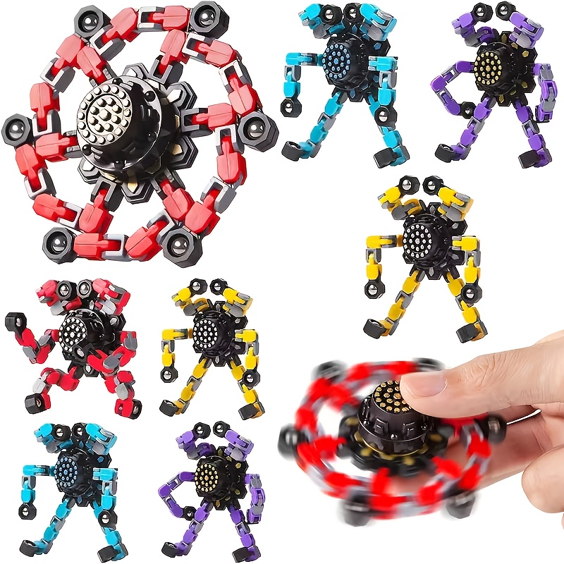 12pcs set of transforming finger spinners gift package ideal for teenagers and as robot toys sensory toys birthday graduation christmas and party gifts fun mechanical toy sets for festivals halloween gift prizes random color