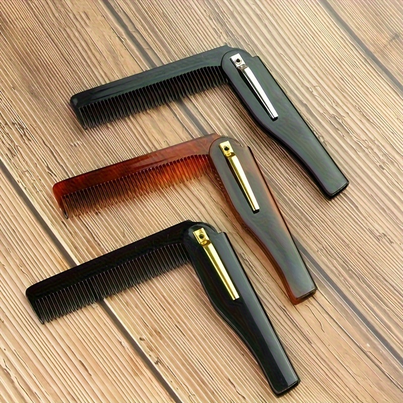 

1pc Portable Folding Pocket Comb, Plastic Teeth, Normal Use, Fine Tooth, Fold-able Hair Styling Tool