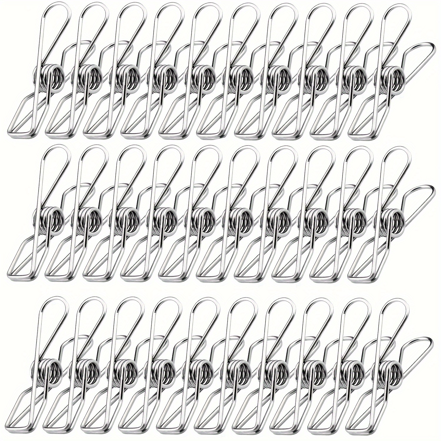 

100pcs Theapro Stainless Steel Clothes Pins, 6cm/2.36inch Metal Hanging Clips, Laundry Clothesline Clips For Home, Kitchen, Clothes, , Snacks Seal Storage