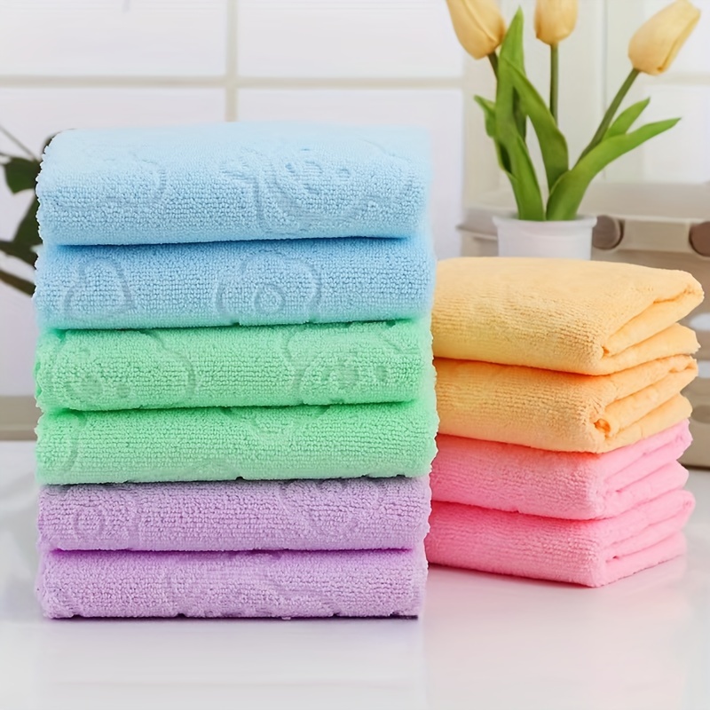 

5pcs, Colorful Cleaning Towel, Not Easy To Deform, Face Wash Towel, Face Towel, Bath Towel, Bathroom Towel, Absorbent Hand Towel, Cleaning Supplies