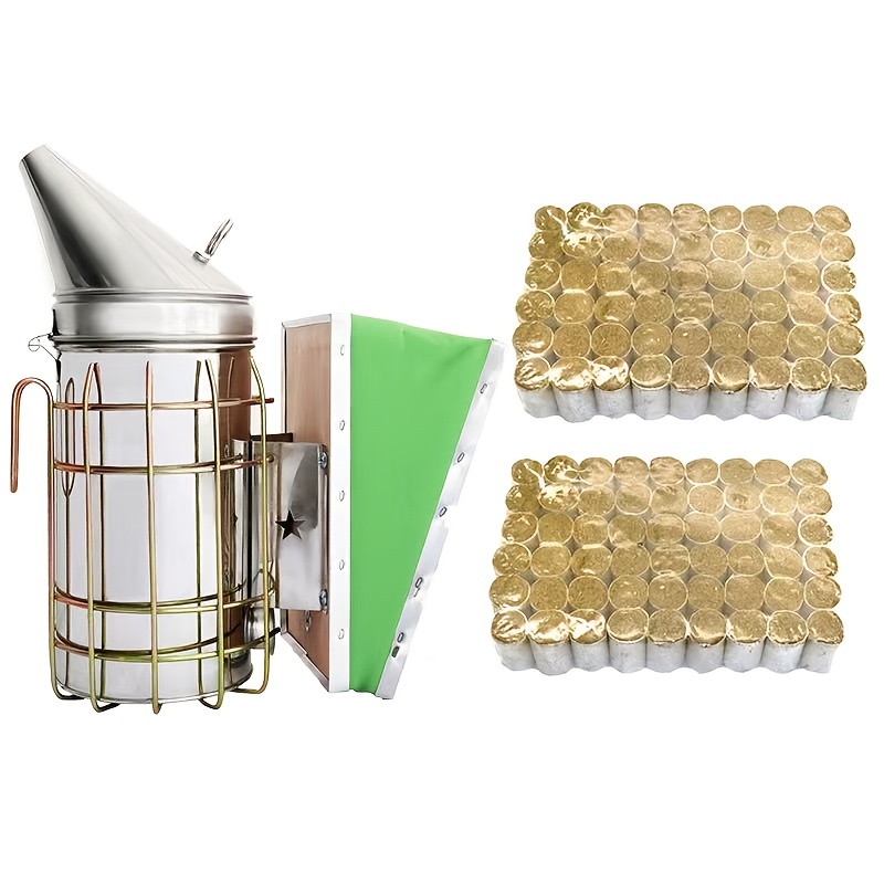 E-shop 3er Set Bienenvolk Rauchern, mit Edelstahl Design und Wärmeleiste, inklusive Rauchpellets, ideal für Anfänger und erfahrene