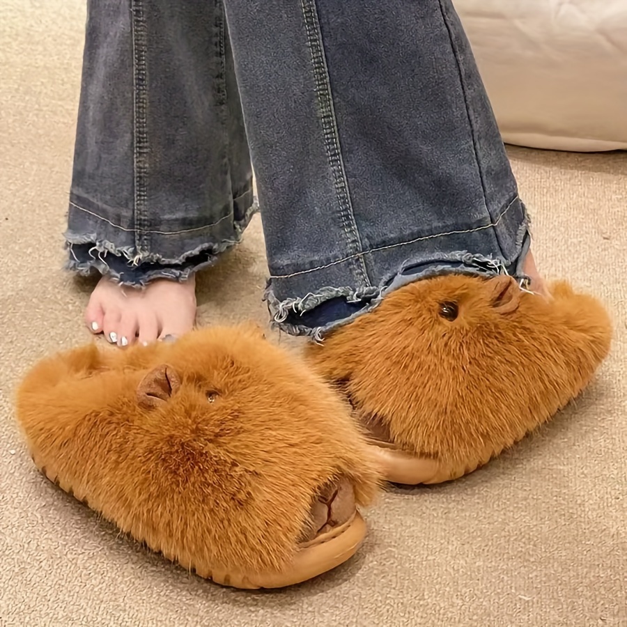 cozy cute womens plush slippers warm soft fuzzy indoor shoes with non slip eva sole for winter   ladies slippers   home 7