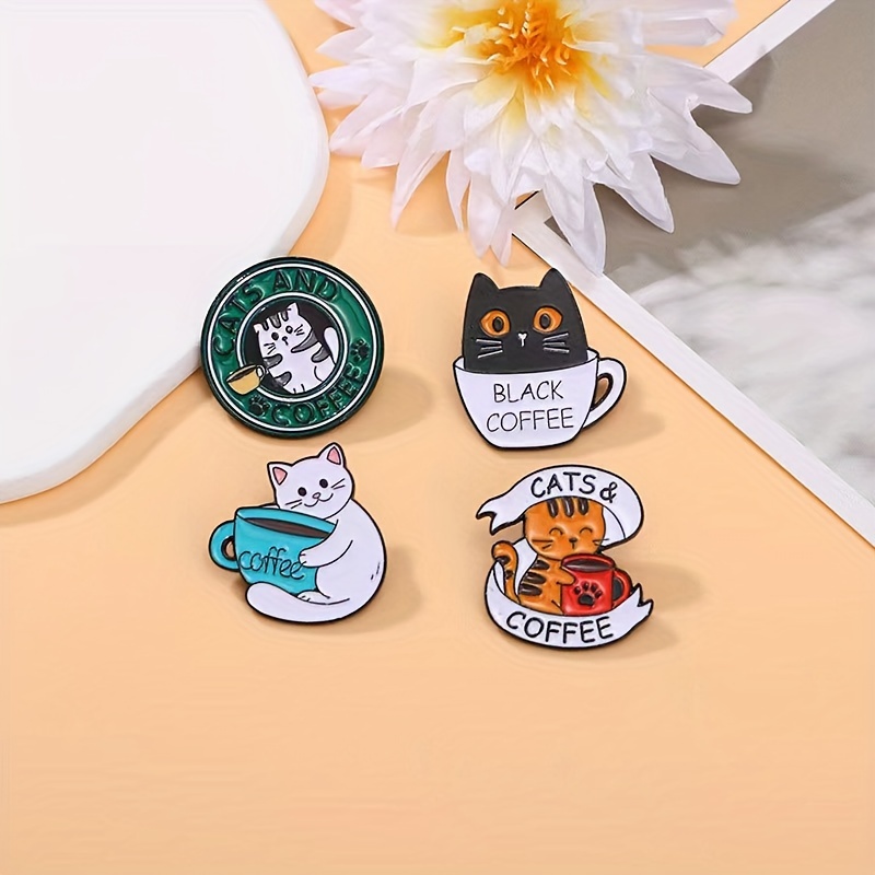 

4pcs English Brooch Cute Cartoon School Bag Decoration Badge