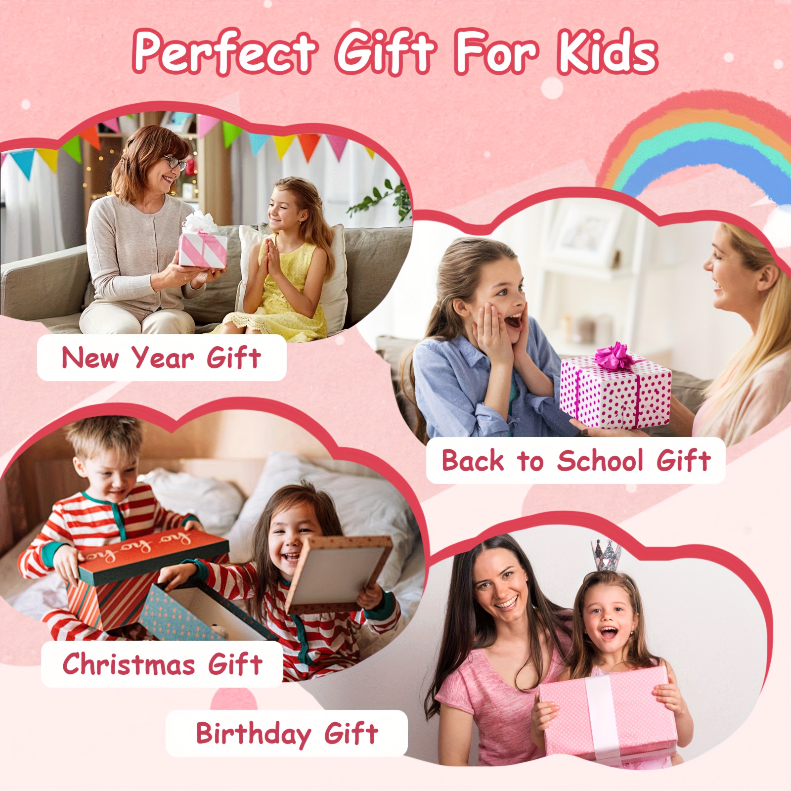 Kids Smart Phone Toys for Girls Any Ages with Camera - Toddler Phone with Learning Games, Travel Toys with MP3 Music Player for Holiday, Birthday Gifts for Girls And Boys, Unlock Mini Phone, 2+16GB, Face Id, GPS, Small Smartphone