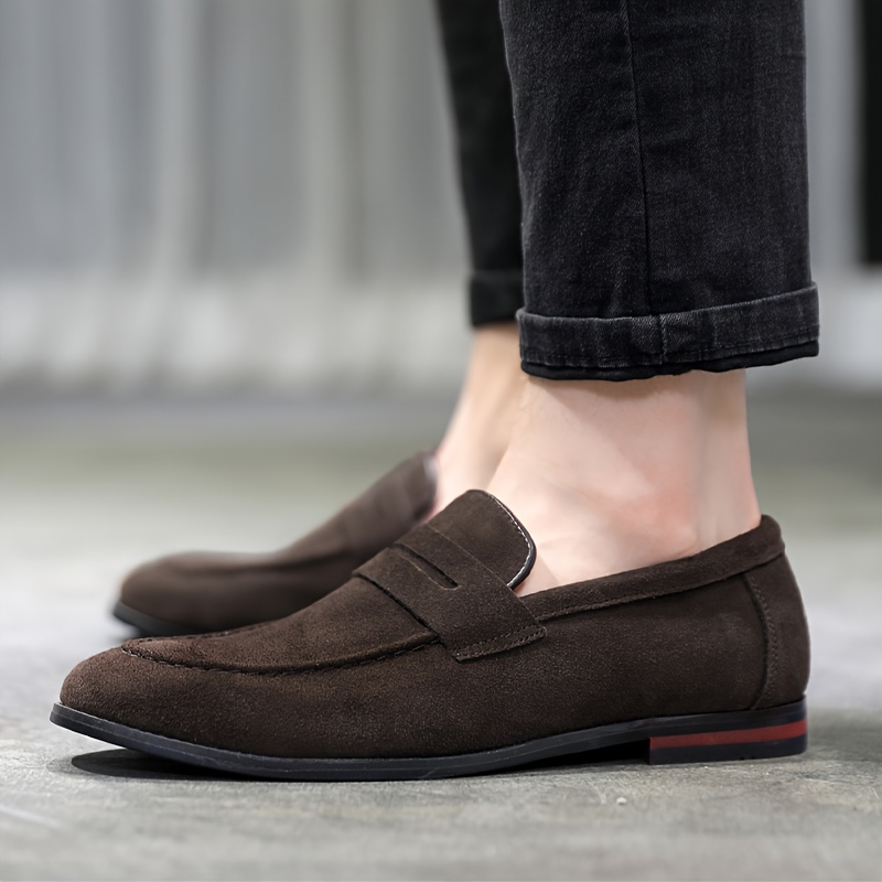 mens green slip loafers casual stylish driving shoes rubber Temu
