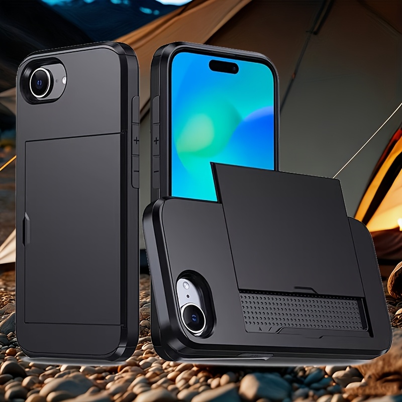 TEMU Phone Case: Shockproof Phone Case Compatible With Iphone 17 Pro Max 17 17 16e 16 15 14 13 12 11 Pro Max 13 12 Mini, With Card Slot, Featuring