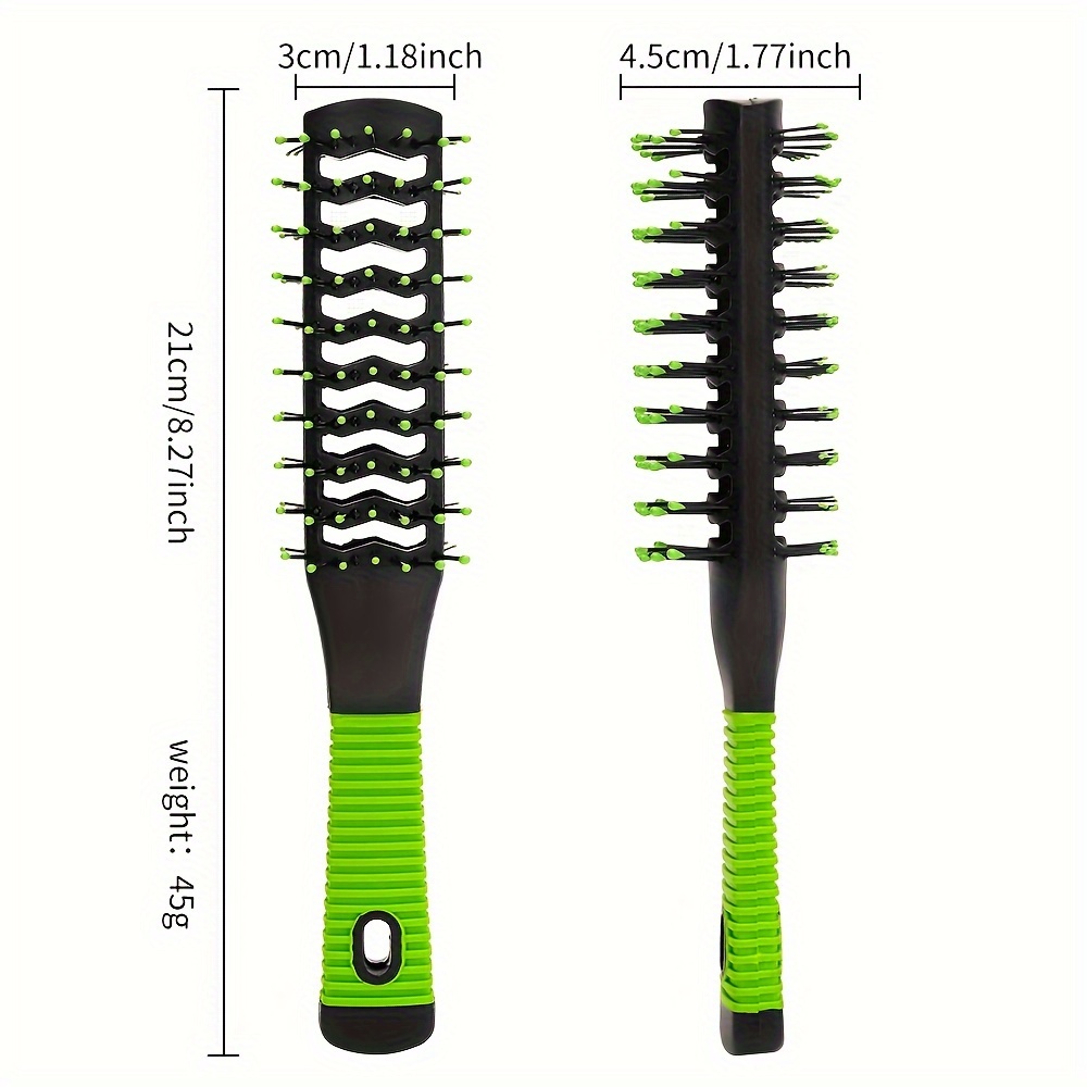 Image of 1pc Rib Comb, Hollow Hairbrush, Plastic Bristle Massage Comb For Volumizing And Styling, Portable Dual-sided Brush Suitable For All Hair Types, Unisex