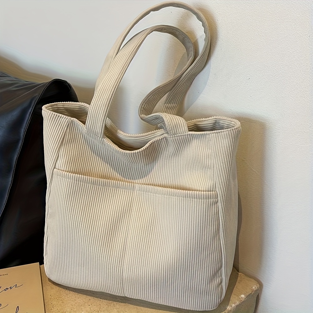 Image of Plush Corduroy Fluffy Fabric Large Capacity Women's Tote For Short Trips, Gifts, Daily & Shopping